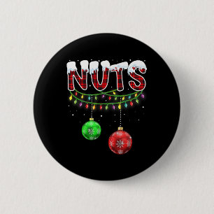 Chest Nuts Matching Chestnuts Fun Christmas Couple Button