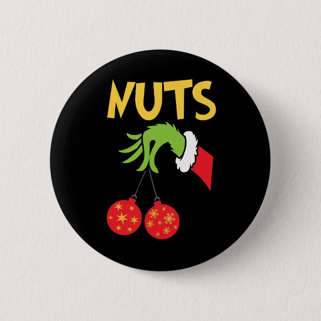 Chest Nuts Matching Chestnuts Fun Christmas Couple Button (Front)