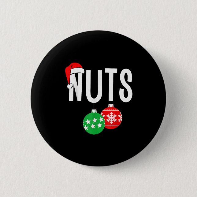 Chest Nuts Matching Chestnuts Funny Christmas Coup Button (Front)