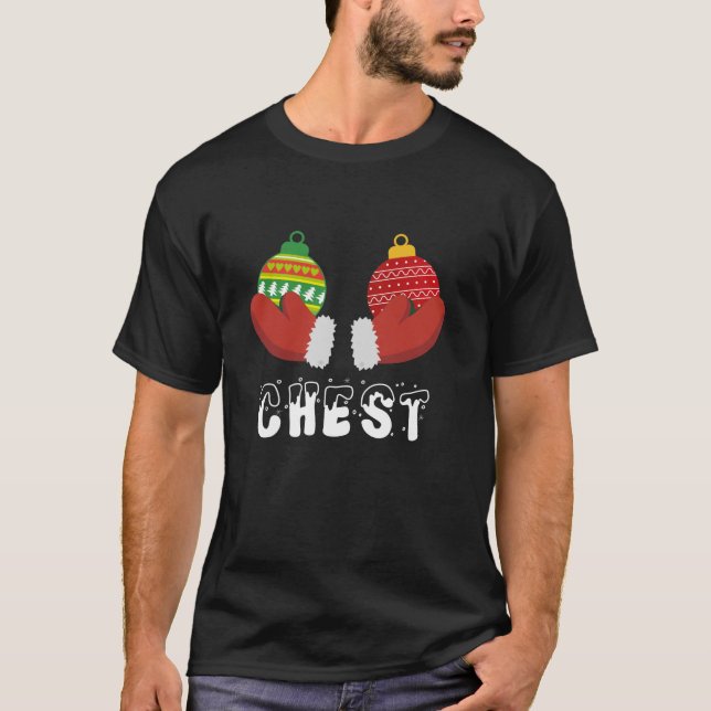 Chest Nuts Matching Chestnuts Funny Christmas Coup T-Shirt (Front)
