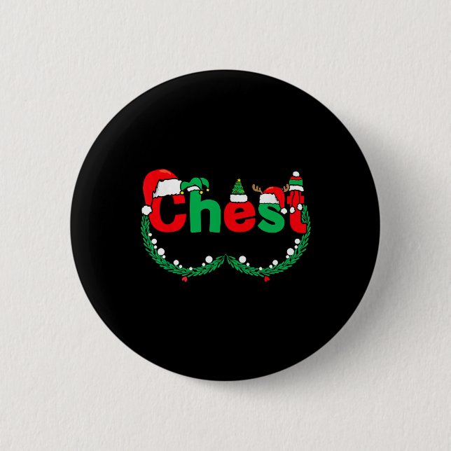 Chest Nuts Matching Couples Chestnuts Funny Christ Button (Front)