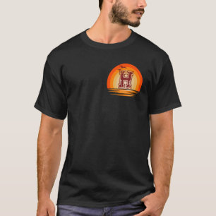 Chest Patch H Minimalist Vintage Retro Sunset T-Shirt