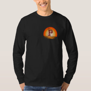 Chest Patch P Minimalist Vintage Retro Sunset T-Shirt