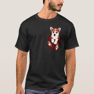 Chest Pocket Vintage Family Corgi T-Shirt