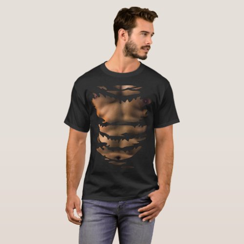 Chest Six Pack Abs funny fake abs Muscles shirt