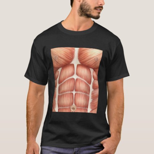 Chest Six Pack Abs Muscles Anatomy costume T_Shirt