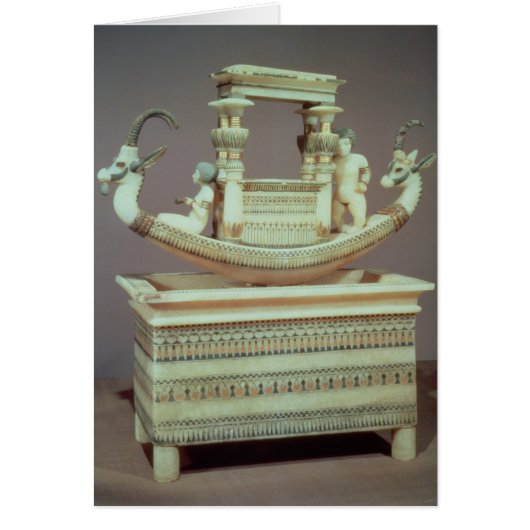 Chest with a boat decorated with two heads cards (Front)