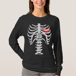Chest X-Ray Red Heart with Bones T-Shirt