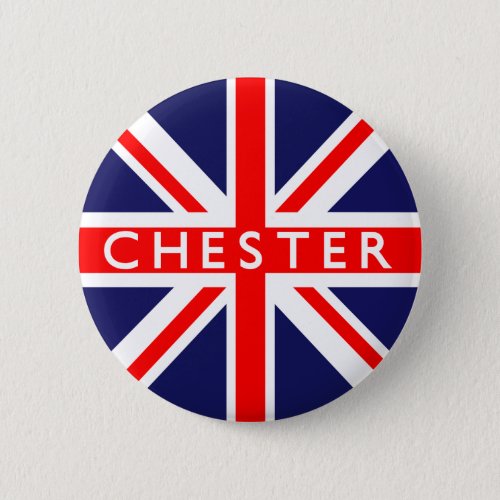 Chester  British Flag Pinback Button