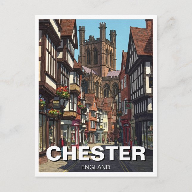 Chester Cathedral England Travel Postcard (Front)