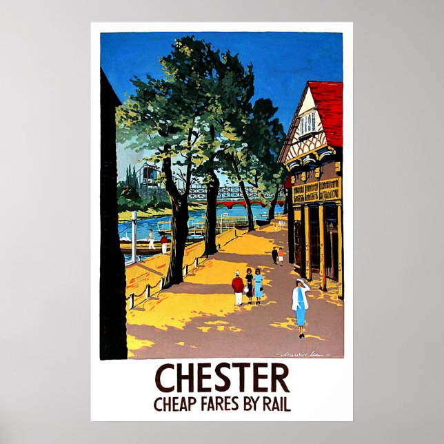 Chester, England, city dock, railway station Poster (Front)