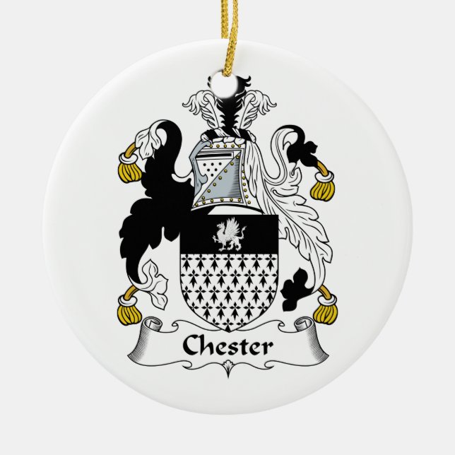 Chester Family Crest Ceramic Ornament (Front)