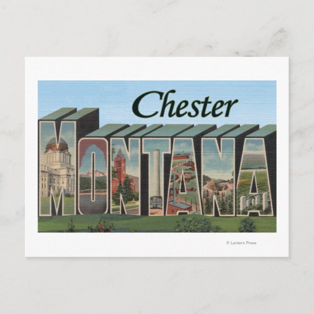 Chester, Montana - Large Letter Scenes Postcard (Front)