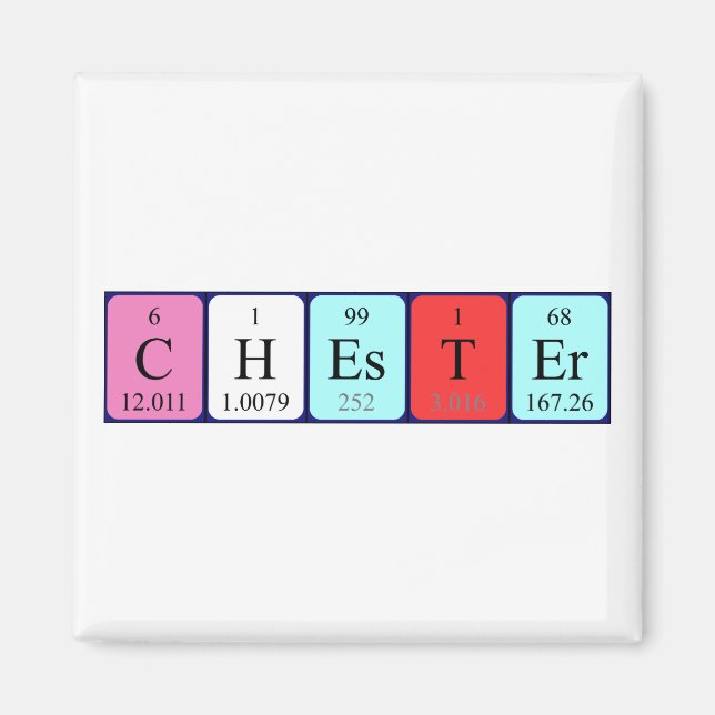 Chester periodic table name magnet (Front)