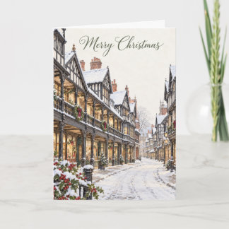 Chester Rows Christmas Watercolour Holiday Card