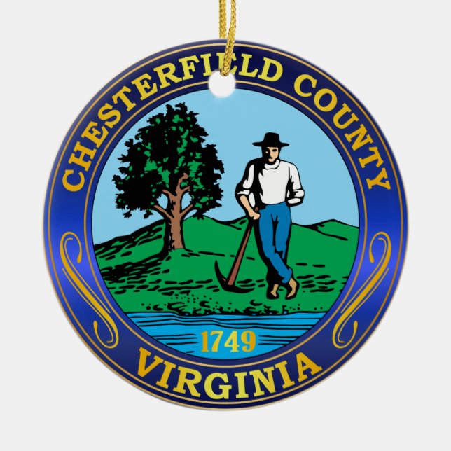 Chesterfield County seal Ceramic Ornament (Front)