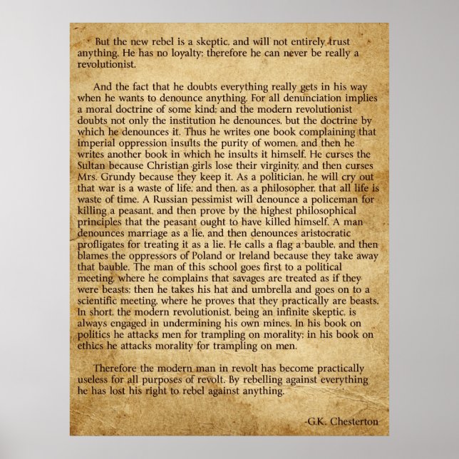 Chesterton New Rebel Poster (Front)