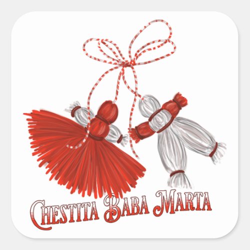 Chestita Baba Marta Martenitsas Square Sticker
