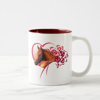 Chestnut Arab Roses Two-Tone Coffee Mug