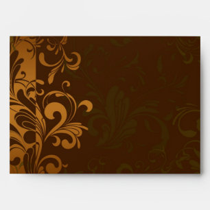 Chestnut Brown Gold/Green Swirl Envelope