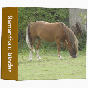 Chestnut Brown Horse Grazing Custom Binder