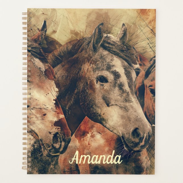 Chestnut Brown Horses Planner (Front)