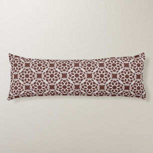 Chestnut Brown White Geometric Seamless Pattern Body Pillow