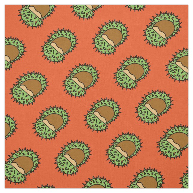 Chestnut Couple Orange Fall Pattern Fabric (Swatch)