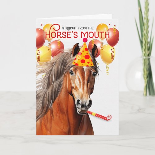 Chestnut Draft Horse Funny Birthday Card