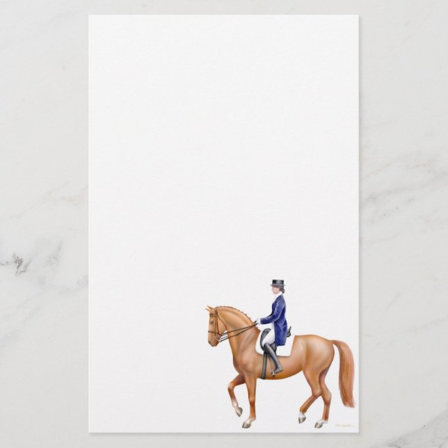 Chestnut Dressage Horse Stationery (Front)
