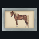 Chestnut Egyptian Arabian Horse Flaxen Mane & Tail Belt Buckle<br><div class="desc">Dark chestnut Egyptian Arabian horse with flaxen mane and tail.</div>