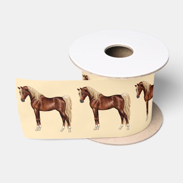 Chestnut Egyptian Arabian Horse Flaxen Mane & Tail Satin Ribbon (Spool)