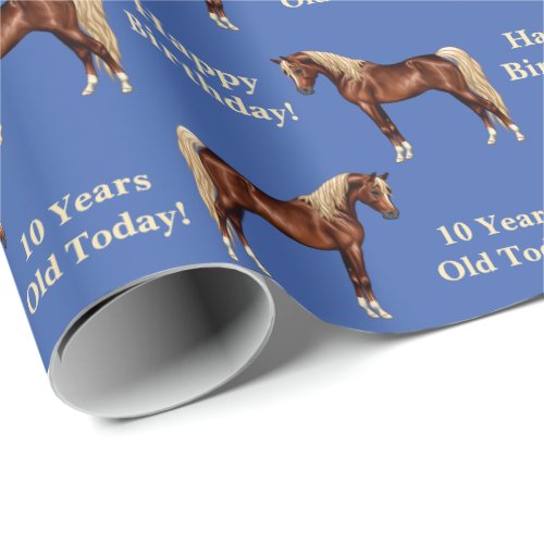 Chestnut Egyptian Arabian Horse Flaxen Mane  Tail Wrapping Paper