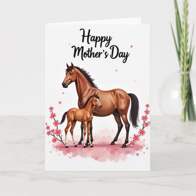 Chestnut Equine Mothers Day Card (Front)