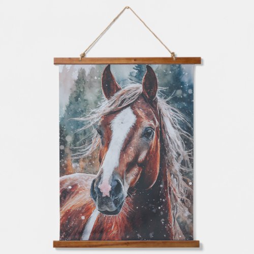 Chestnut Filly Wood Topped Wall Tapestry