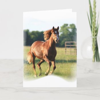 Chestnut Galloping Horse Greeting Card by HorseStall at Zazzle
