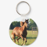 Chestnut Galloping Horse Keychain