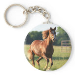 Chestnut Galloping Horse Keychain