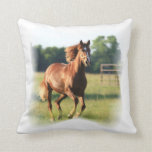 Chestnut Galloping Horse Pillow