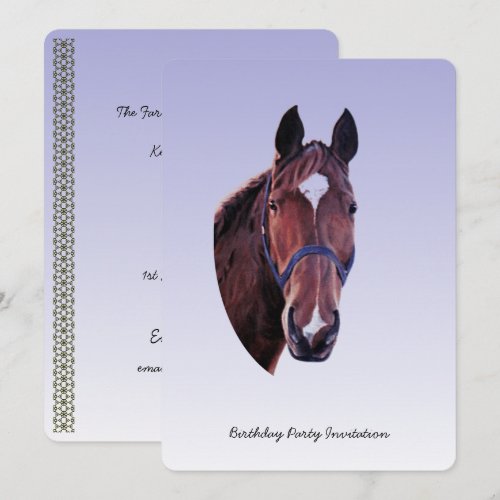 Chestnut Horse (add party details) Personalized Invitations