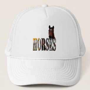 Chestnut Horse And Horses Picture Logo, Trucker Hat
