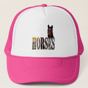 Chestnut Horse And Horses Picture Logo, Trucker Hat