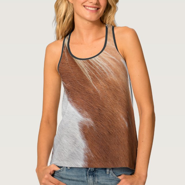 CHESTNUT HORSE COAT PATTERN TANK TOP (Front)