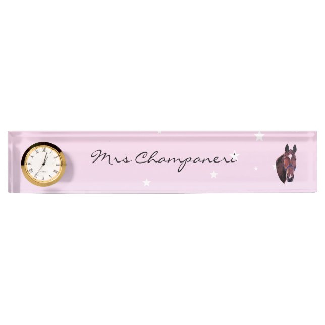 Chestnut Horse  Desk Name Plate (Front)