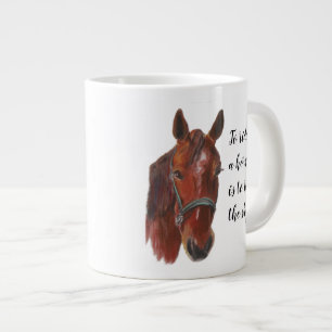 Chestnut Horse Face Portrait Giant Coffee Mug