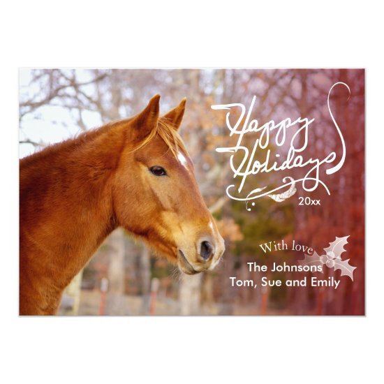 Chestnut Horse Holiday Photo Cards