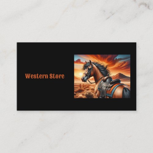 Chestnut Horse in Southwestern Desert Business Card