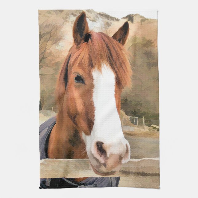 CHESTNUT HORSE KITCHEN TOWEL (Vertical)