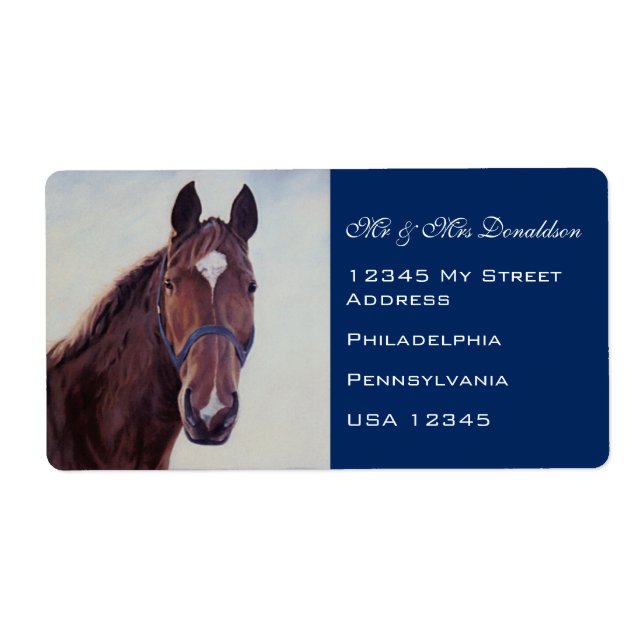 Chestnut Horse   Label (Front)