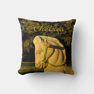 Chestnut Horse Personalized Throw Pillow